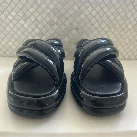 Proenza Schouler Glossy Black Twisted Strap Sandals - Picture 10 of 11